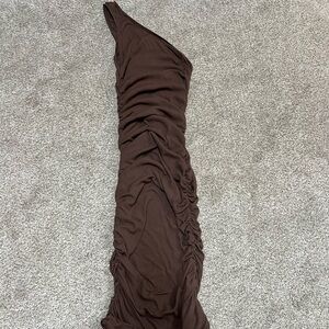 SNDYS Brown Ribbed Top